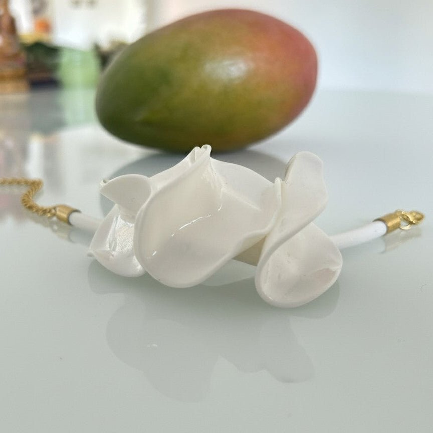 Bracciale Bloom Scultoreo Argilla Polimerica e Caucciù - CretArte