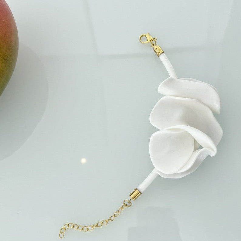 Bracciale Bloom Scultoreo Argilla Polimerica e Caucciù - CretArte