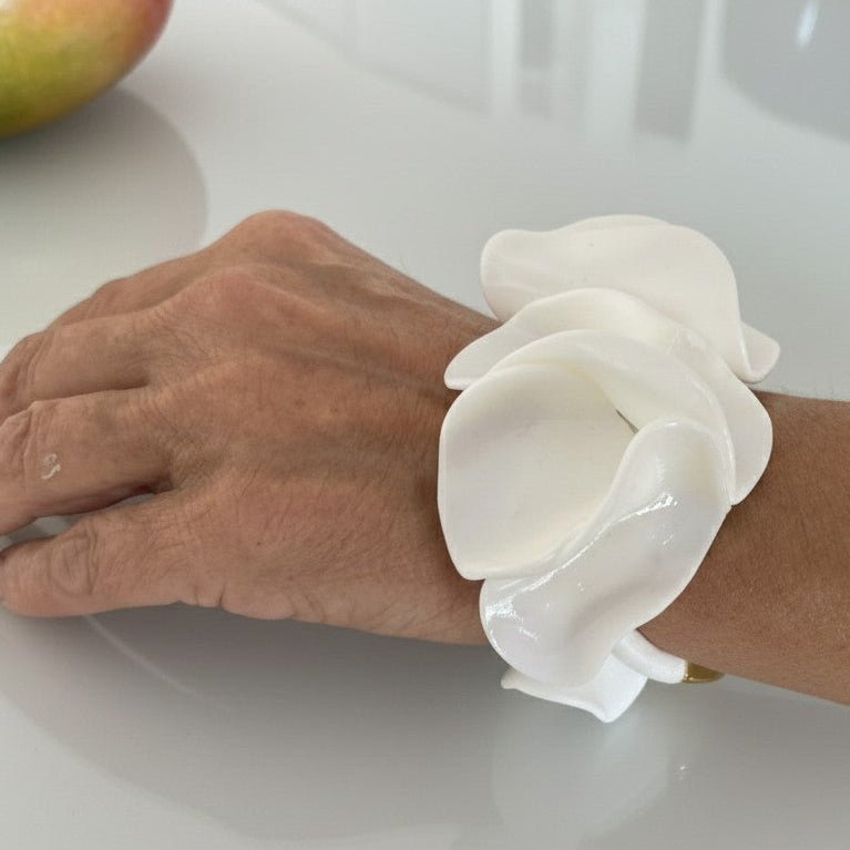 Bracciale Bloom Scultoreo Argilla Polimerica e Caucciù - CretArte