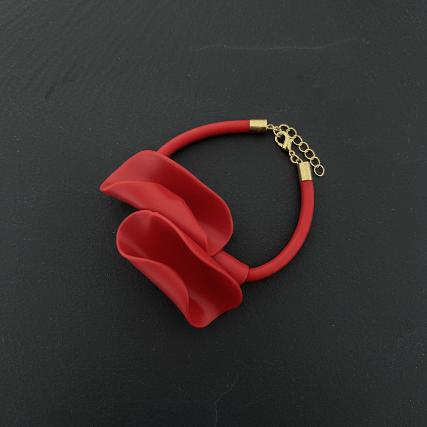 Bracciale Second Bloom Rosso Fuoco - CretArte - CretArte