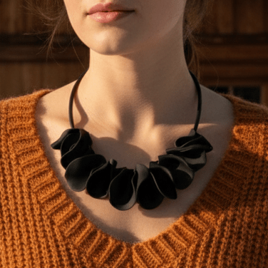 Collana grande Terrabloom - Nera - CretArte