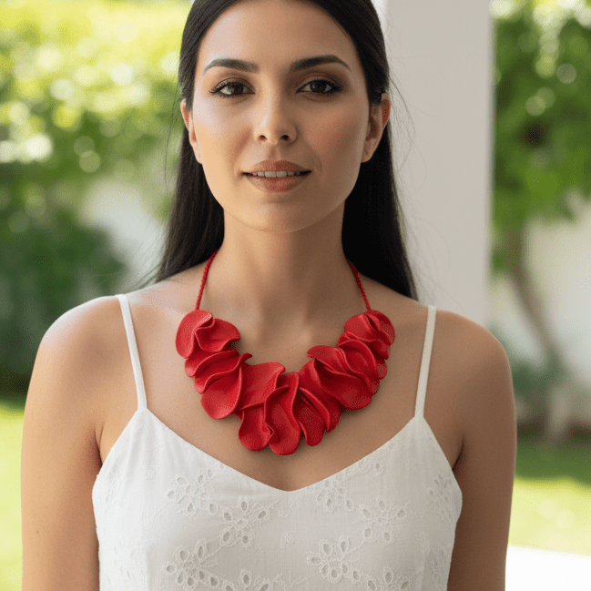 Collana Grande Anima e Corda Rossa - CretArte