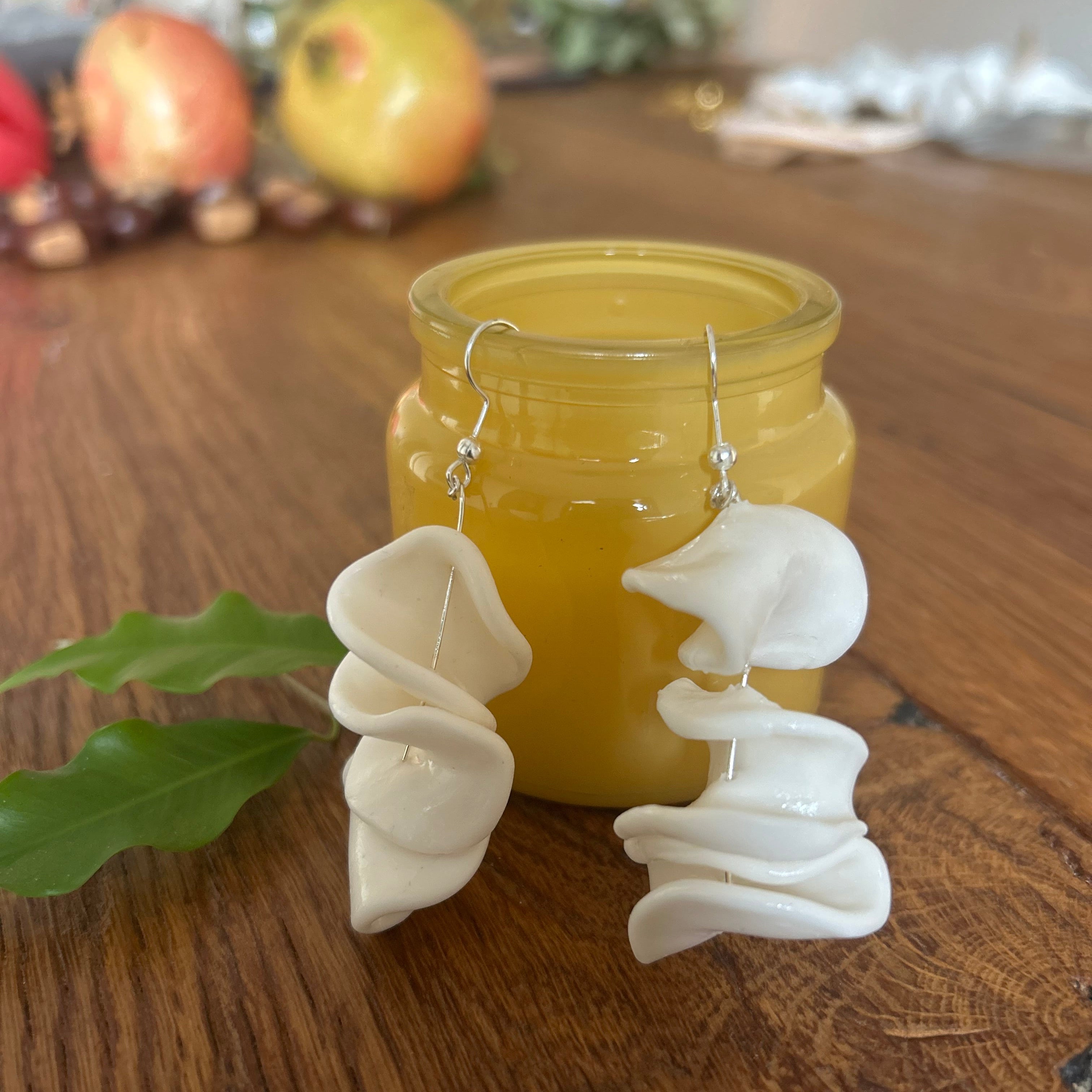 Orecchini Pendenti Petali in Argilla Polimerica - CretArte