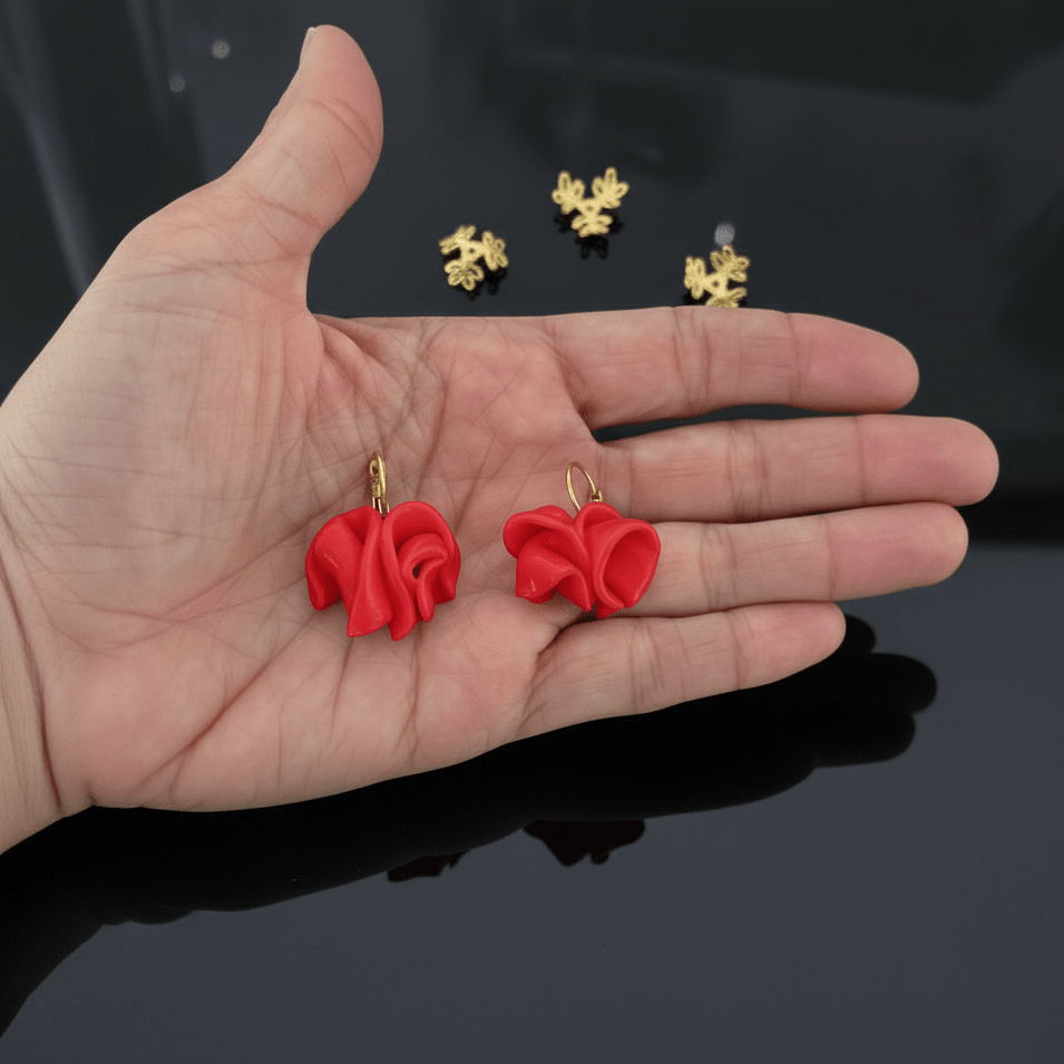 Orecchini Pendenti Mini FlowerRossi - CretArte - CretArte