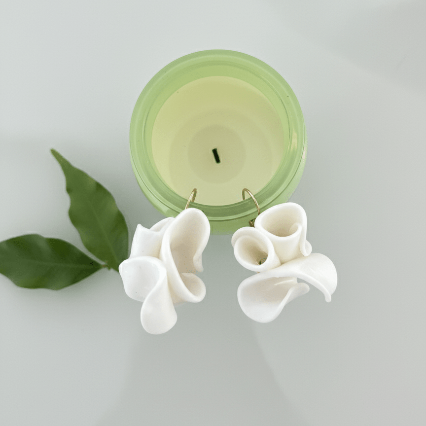 Orecchini Pendenti Flower in Argilla Polimerica - CretArte - CretArte