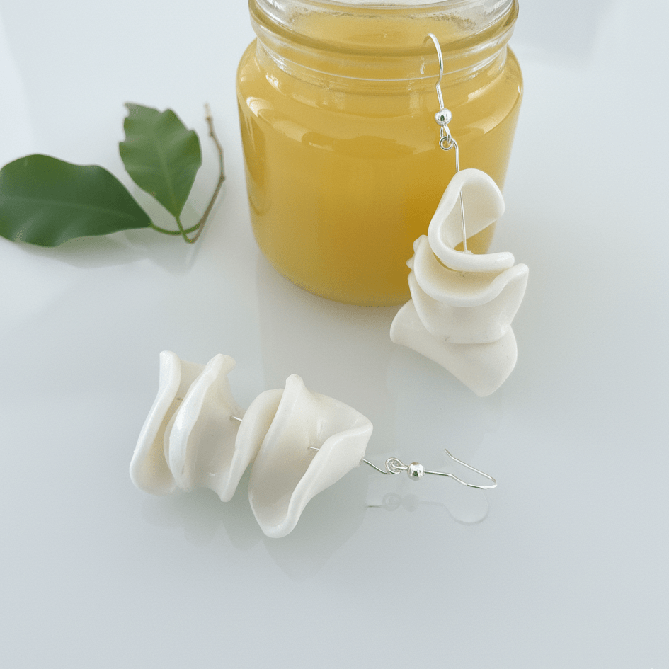 Orecchini Pendenti Petali in Argilla Polimerica - CretArte - CretArte