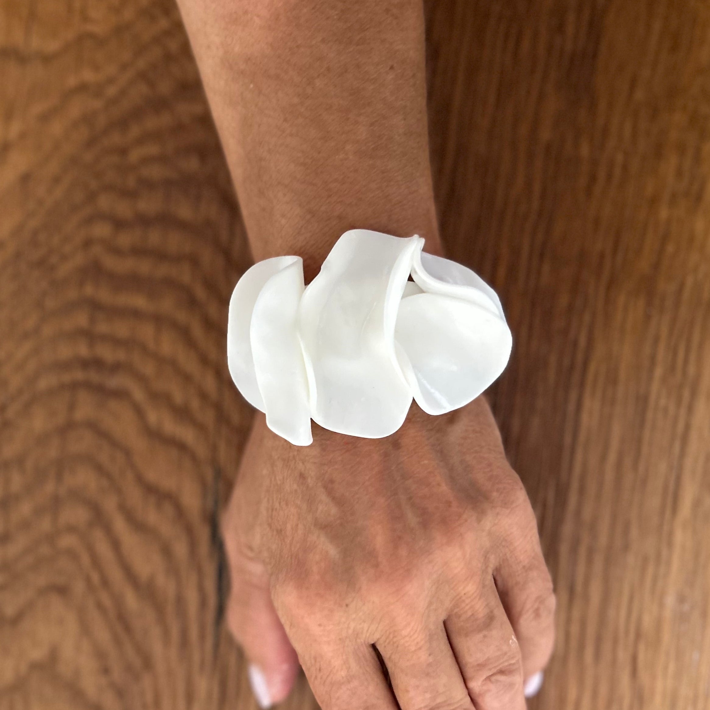 Bracciale Bloom Scultoreo Argilla Polimerica e Caucciù