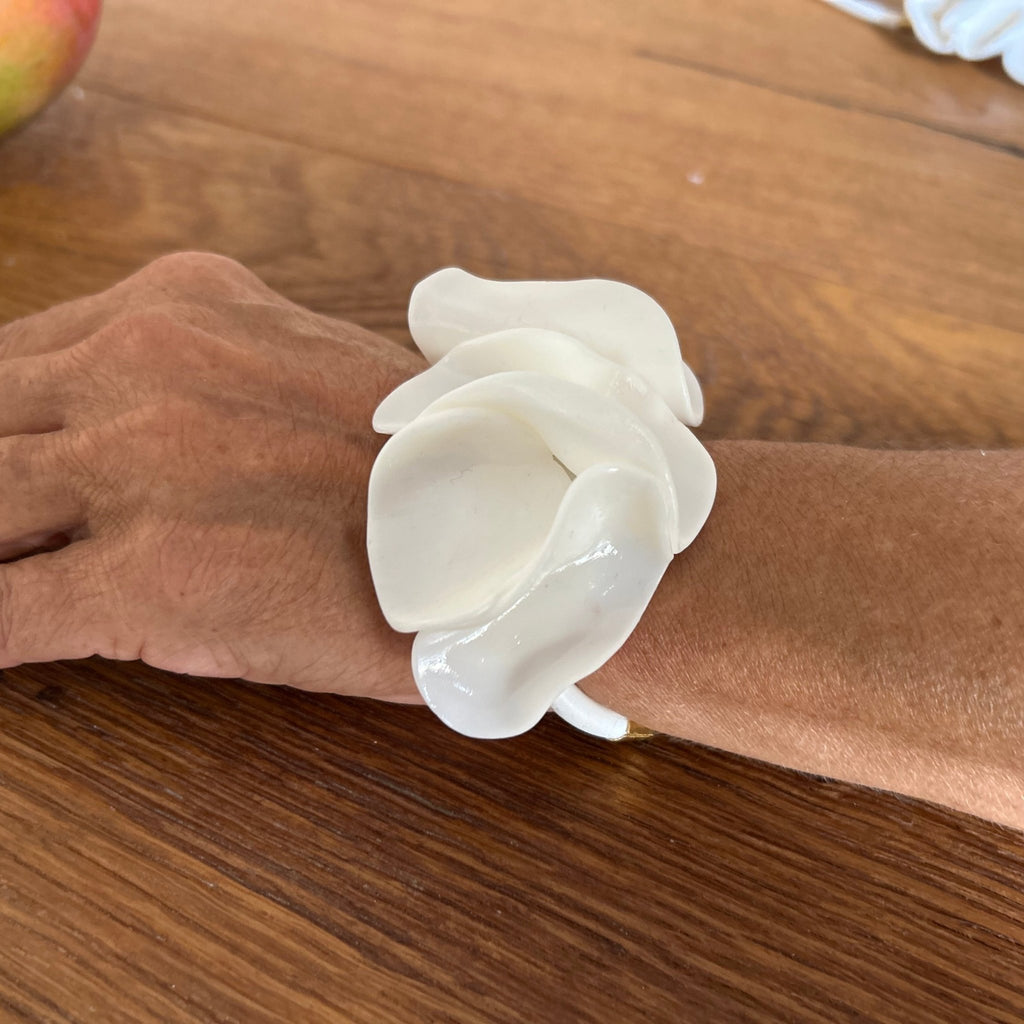 Bracciale Bloom Scultoreo Argilla Polimerica e Caucciù - CretArte