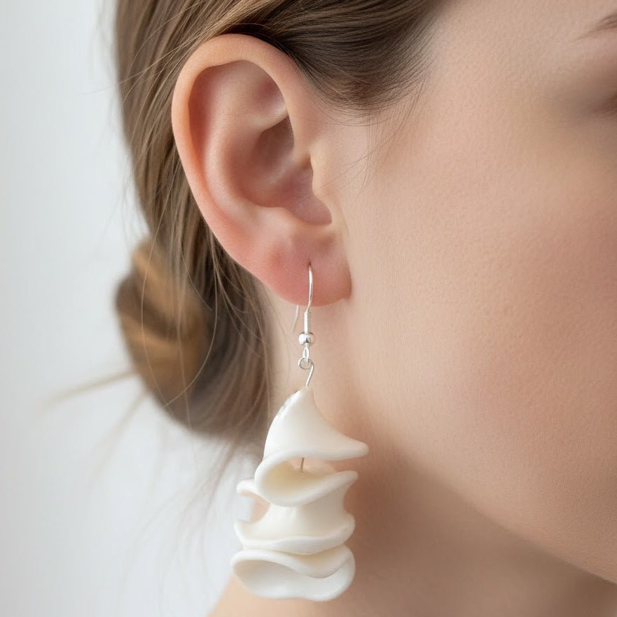 Orecchini Pendenti Petali in Argilla Polimerica - CretArte - CretArte